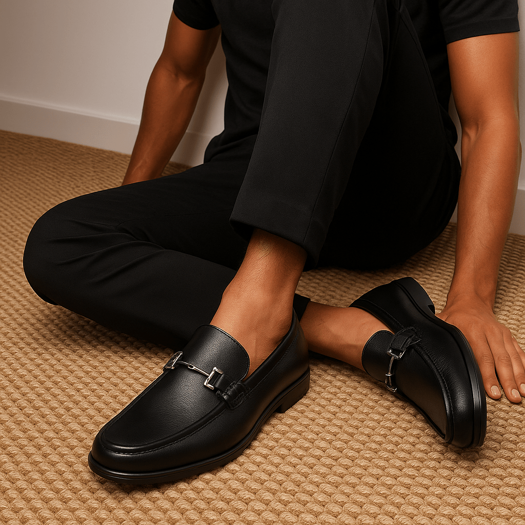 Κλασικά Δερμάτινα Loafers με Μεταλλική Λεπτομέρεια