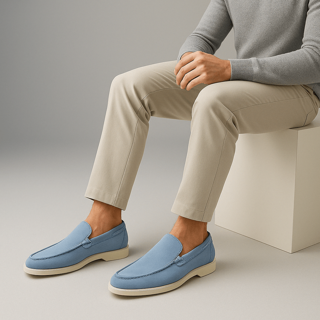 Σουέντ Loafers με Καθαρή Γραμμή