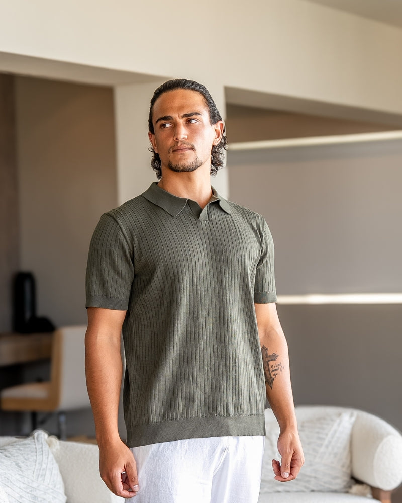 Πλεκτό Polo με Ρίγες