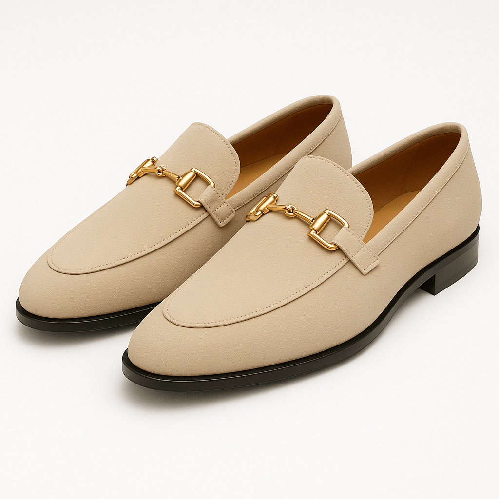 Πολυτελή Σουέντ Loafers με Χρυσή Λεπτομέρεια