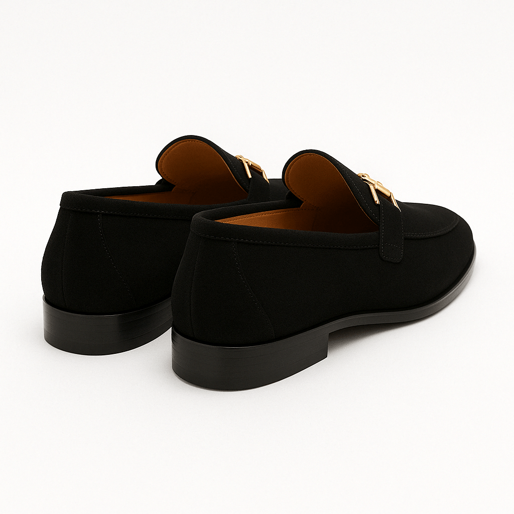Πολυτελή Σουέντ Loafers με Χρυσή Λεπτομέρεια