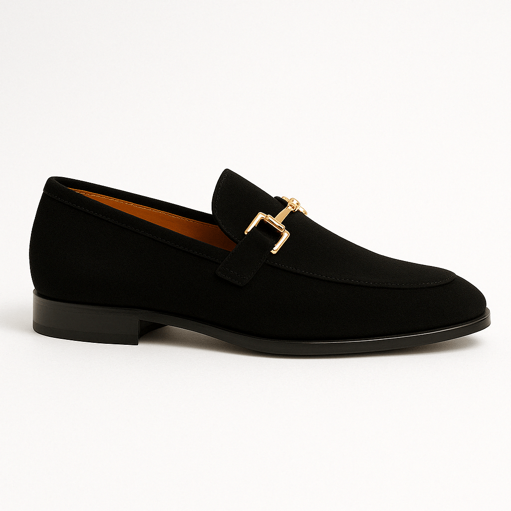 Πολυτελή Σουέντ Loafers με Χρυσή Λεπτομέρεια