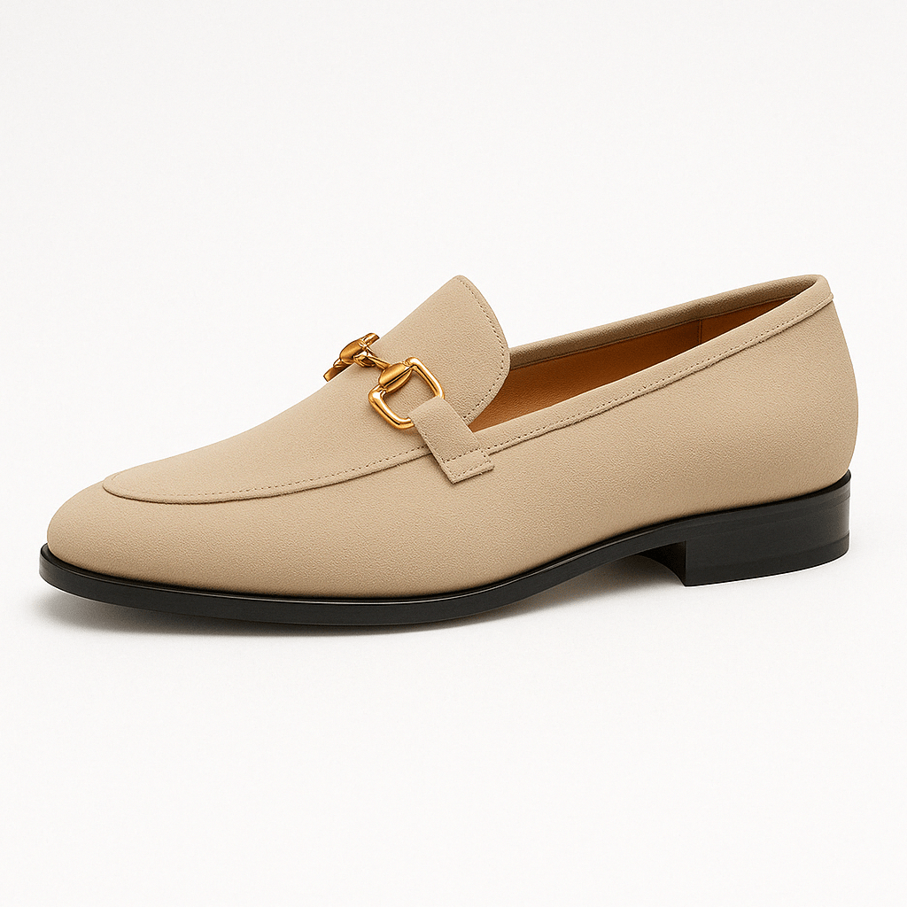 Πολυτελή Σουέντ Loafers με Χρυσή Λεπτομέρεια