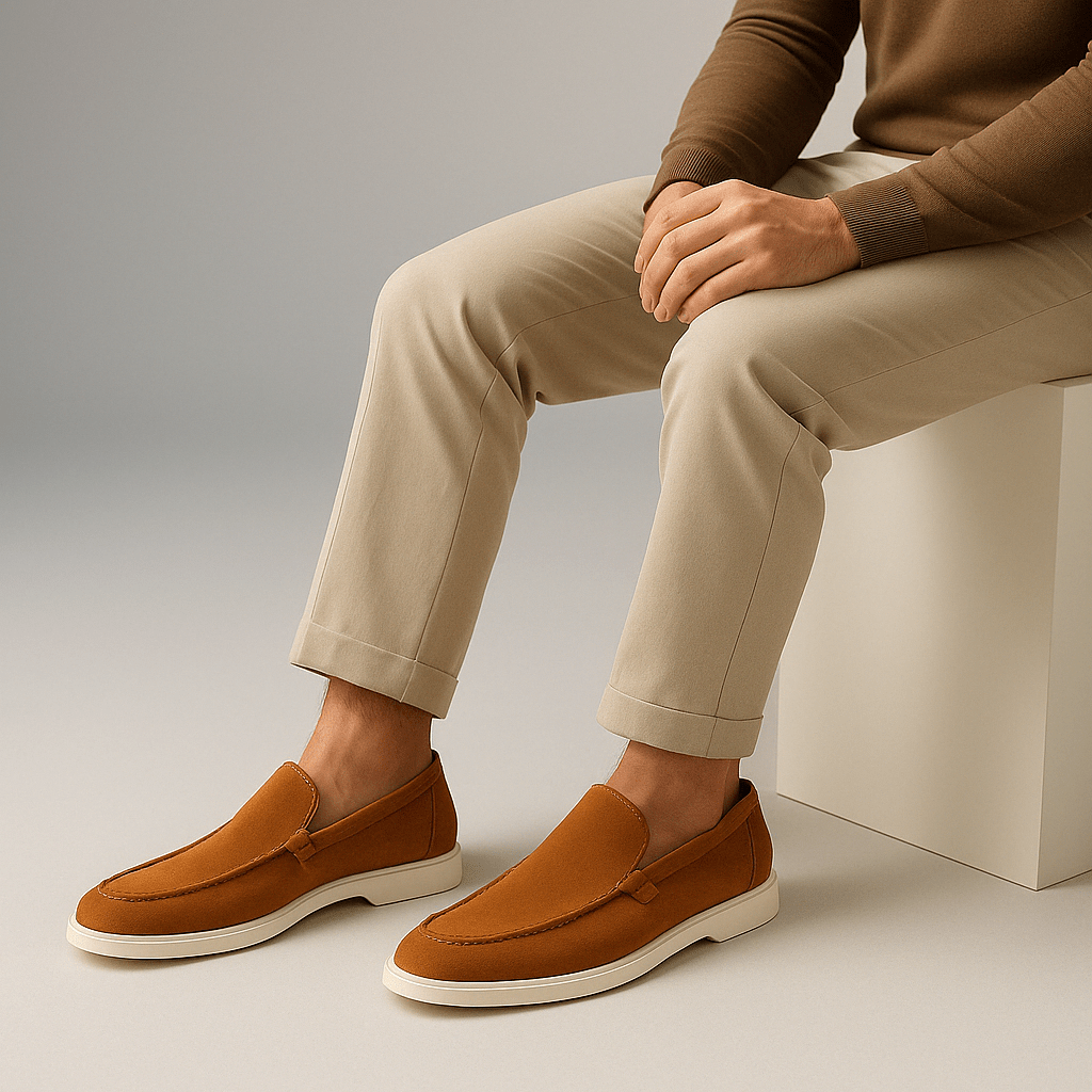 Σουέντ Loafers με Καθαρή Γραμμή