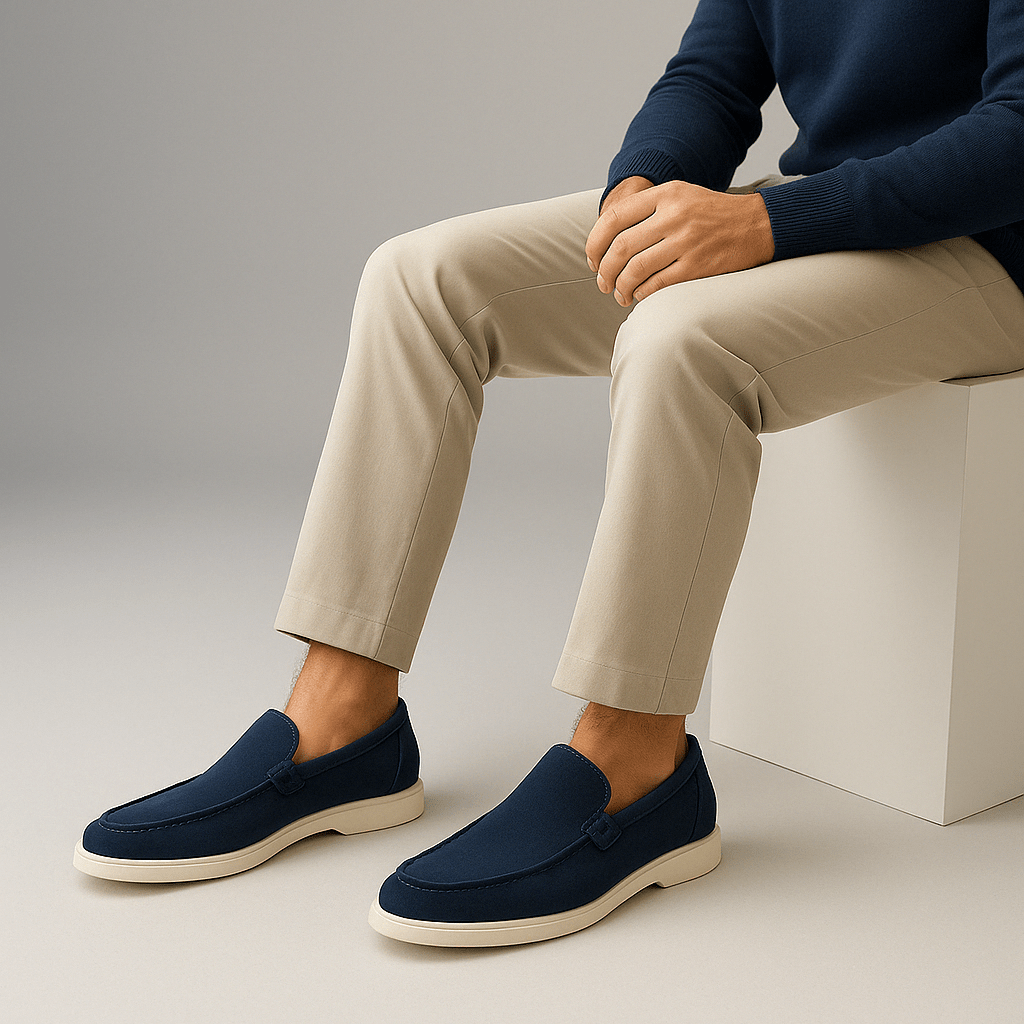 Σουέντ Loafers με Καθαρή Γραμμή
