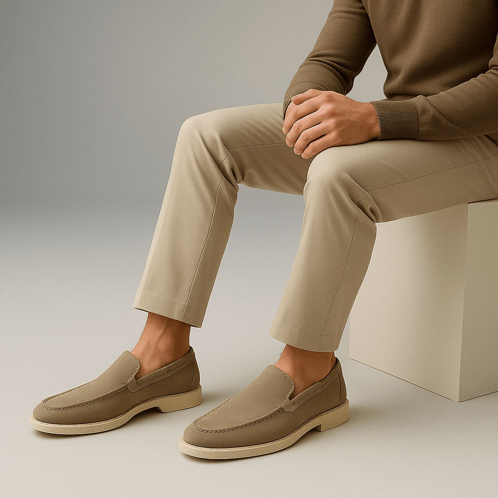 Σουέντ Loafers με Καθαρή Γραμμή