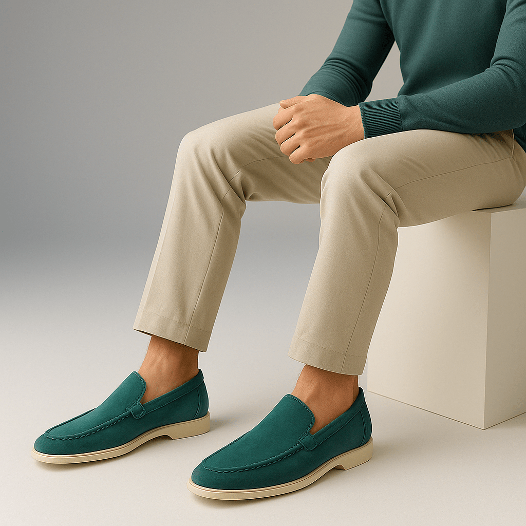 Σουέντ Loafers με Καθαρή Γραμμή