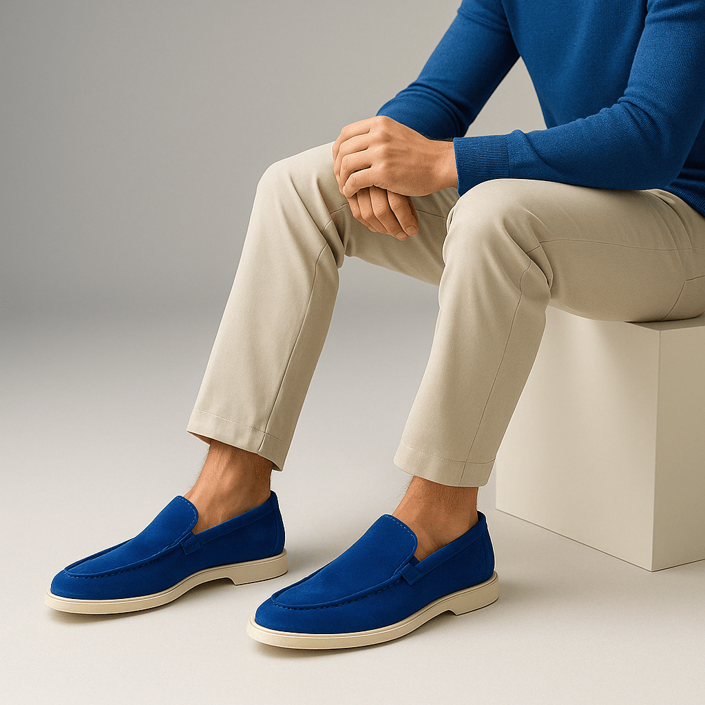 Σουέντ Loafers με Καθαρή Γραμμή