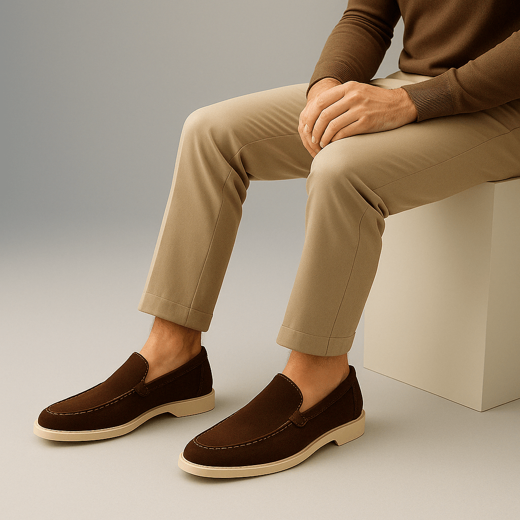 Σουέντ Loafers με Καθαρή Γραμμή
