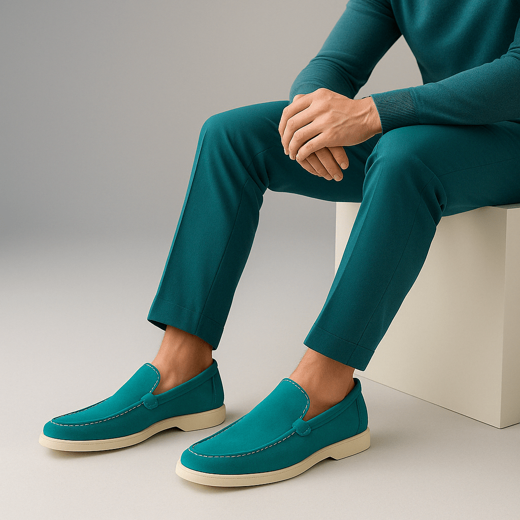Σουέντ Loafers με Καθαρή Γραμμή