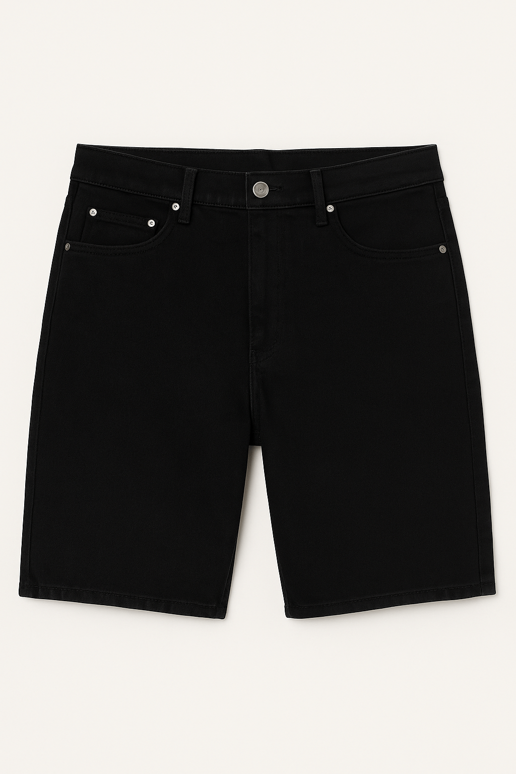 Βαμβακερή Twill Βερμούδα σε Μαύρο
